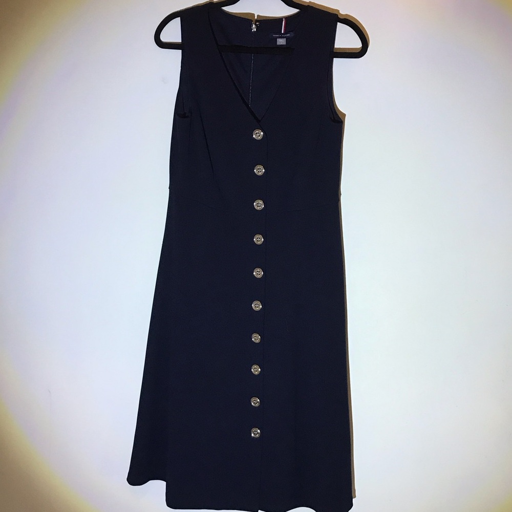 Tommy Hilfiger Navy Blue Sleeveless Midi Dress